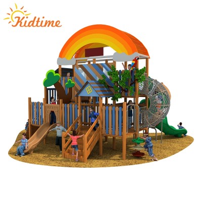 Custom made outdoor playground theme park equipment with with combined slide