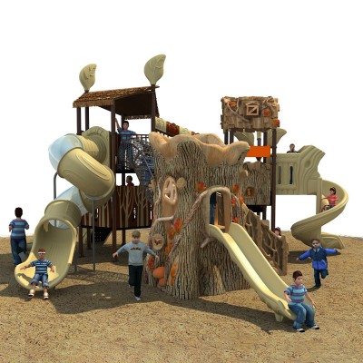 Factory wholesale wooden outdoor playground tree house for children